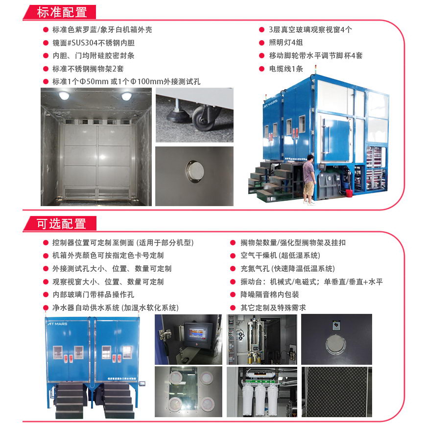 步入式三綜合試驗箱(圖1) 步入式三綜合試驗箱配置