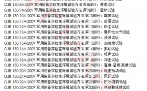 GJB國(guó)軍標(biāo)環(huán)境可靠性試驗(yàn)標(biāo)準(zhǔn)一覽